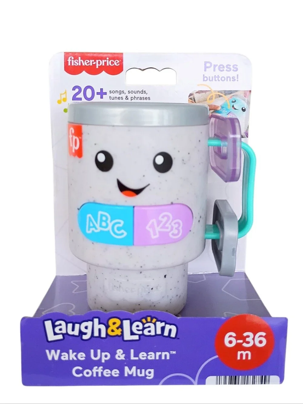 Fisher-Price Laugh & Learn Wake Up & Learn Coffee Mug • Interactive Baby Toy NEW
